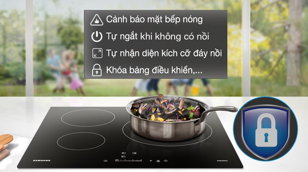Bếp từ 3 vùng nấu Samsung NZ63B5046FK/SV - Tính năng an toàn