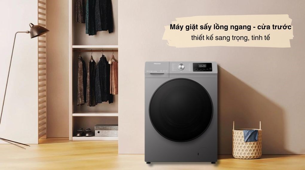 áy giặt sấy Hisense Inverter giặt 10.5 kg - sấy 7 kg WDQA1043BT - tổng quan thiết kế