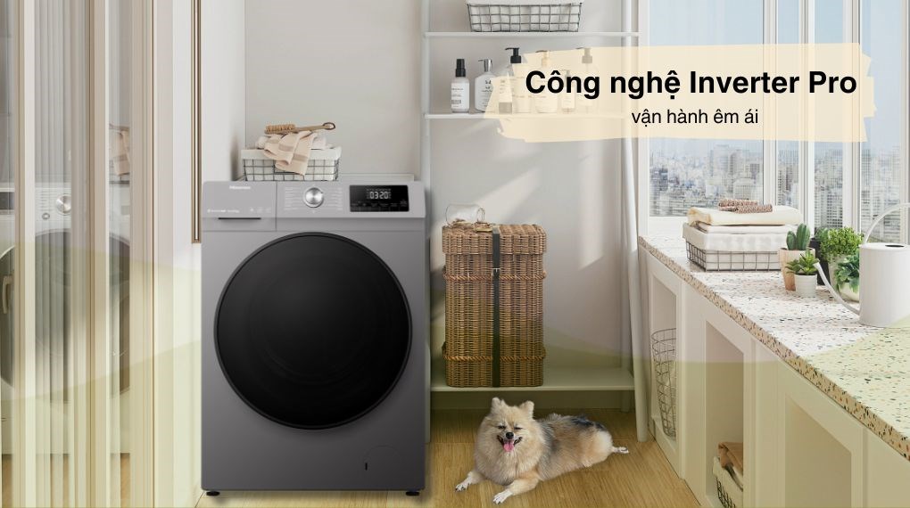 Máy giặt sấy Hisense Inverter giặt 10.5 kg - sấy 7 kg WDQA1043BT - Inverter Pro
